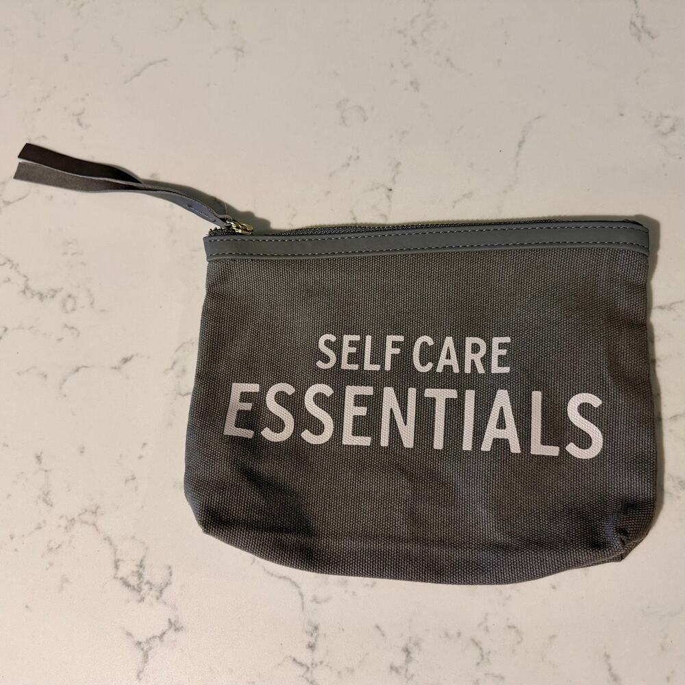 Dark Grey Self Care Essentials Make-Up Cosmetics Travel Bag